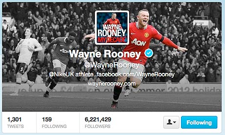 Wayne Rooneyn Twittersivu