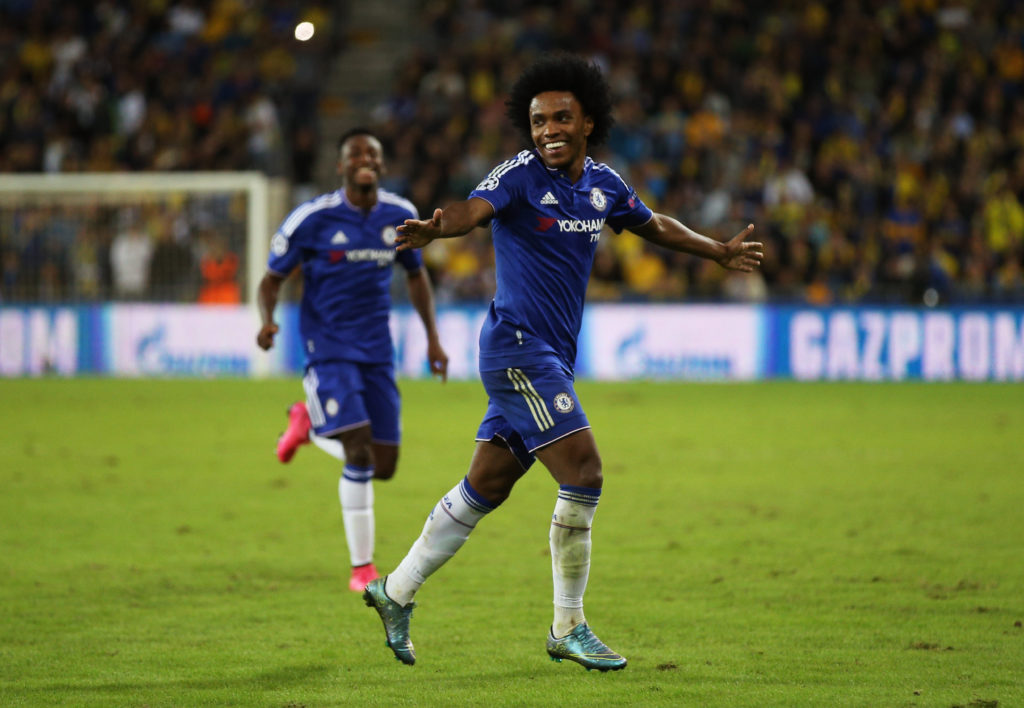 during the UEFA Champions League Group G match between Maccabi Tel-Aviv FC and Chelsea FC at Sammy Ofer Stadium on November 24, 2015 in Haifa, Israel.