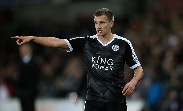 SWANSEA, WALES - DECEMBER 05:  Marc Albrghton of Leicester in action during the Barclays Premier League match between Swansea City and Leicester City at Liberty Stadium on December 5, 2015 in Swansea, Wales.  (Photo by Ben Hoskins/Getty Images)