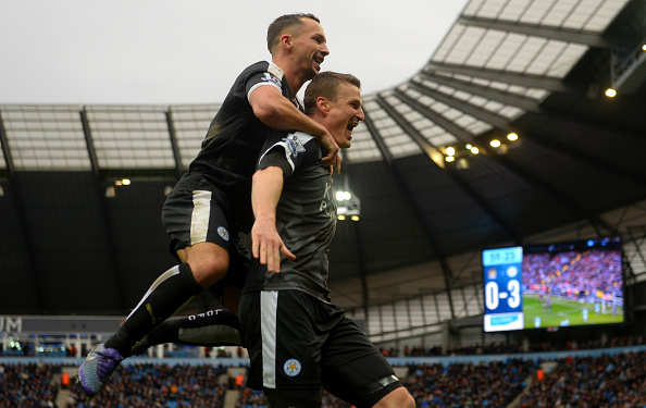 during the Barclays Premier League match between Manchester City and Leicester City at the Etihad Stadium on February 6, 2016 in Manchester, England.