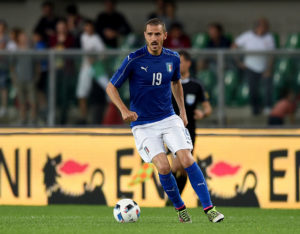 VERONA, ITALY - JUNE 06: Leonardo Bonucci of Italy in action during the international friendly match between Italy and Finland on June 6, 2016 in Verona, Italy. (Photo by Claudio Villa/Getty Images)