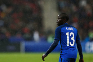 PARIS, FRANCE - MARCH 29: N'Golo Kante of France in action during the International Friendly match between France and Russia held at Stade de France on March 29, 2016 in Paris, France. (Photo by Dean Mouhtaropoulos/Getty Images)