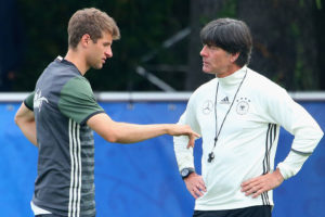during a Germany training session ahead of the UEFA EURO 2016 at Ermitage Evian on June 9, 2016 in Evian-les-Bains, France. Germany's opening match at the European Championship is against Ukraine on June 12.