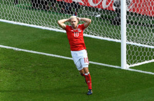 PARIS, FRANCE - JUNE 25: Aaron Ramsey of Wales reacts after the disallowed goal during the UEFA EURO 2016 round of 16 match between Wales and Northern Ireland at Parc des Princes on June 25, 2016 in Paris, France. (Photo by Mike Hewitt/Getty Images)