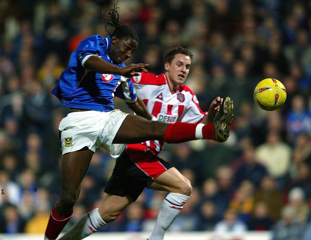 Vincent Pericard of Portsmout in action
