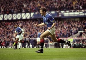 7 Nov 1999: Jonaton Johansson of Rangers celebrates his goal against Celtic in the Scottish Premier League match at Ibrox in Glasgow, Scotland. Rangers won 4-2. Mandatory Credit: Michael Steele /Allsport