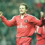 30 Dec 2000: Jonatan Johansson of Charlton Athletic celebrates his second goal against Man City during the Premier League match between Manchester City and Charlton Athletic at Maine Road, Manchester. Mandatory Credit: Alex Livesey/ALLSPORT