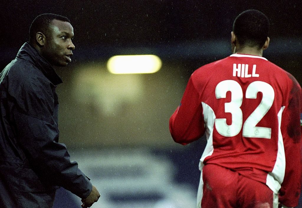 29 Jan 2000:  Leroy Rosenior instructs Matt Hill of Bury during the Nationwide Division Two match against Bristol City played at Gigg Lane in Bury, England. The game ended goalless.  Picture by Paul Atherton.  Mandatory Credit: AllsportUK  /Allsport