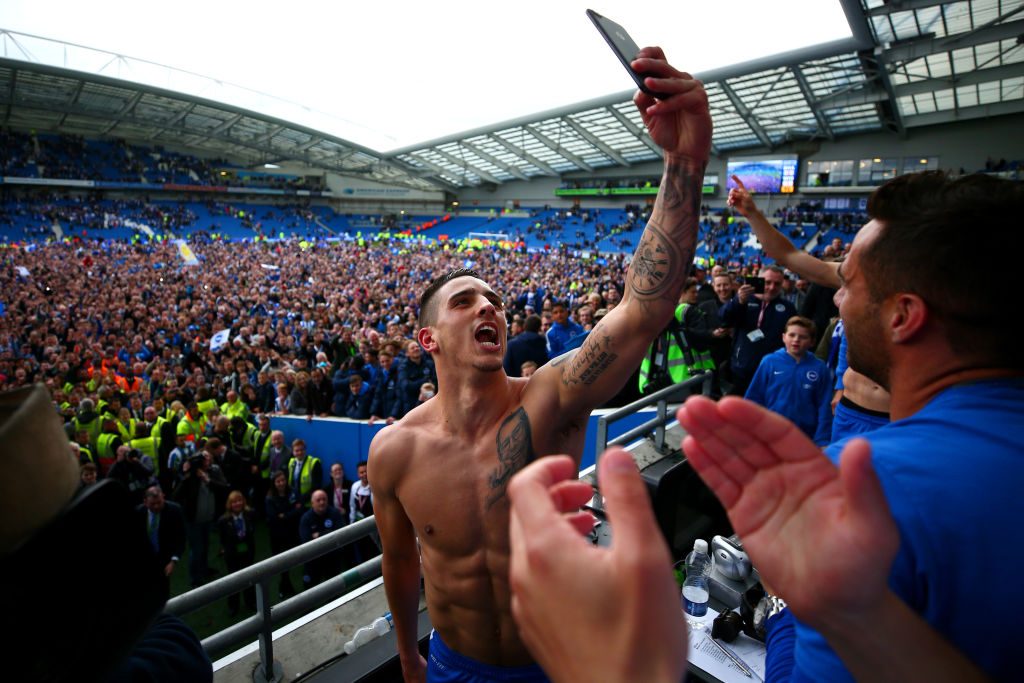 xxxx during the Sky Bet Championship match between Brighton & Hove Albion and Wigan Athletic at Amex Stadium on April 17, 2017 in Brighton, England.