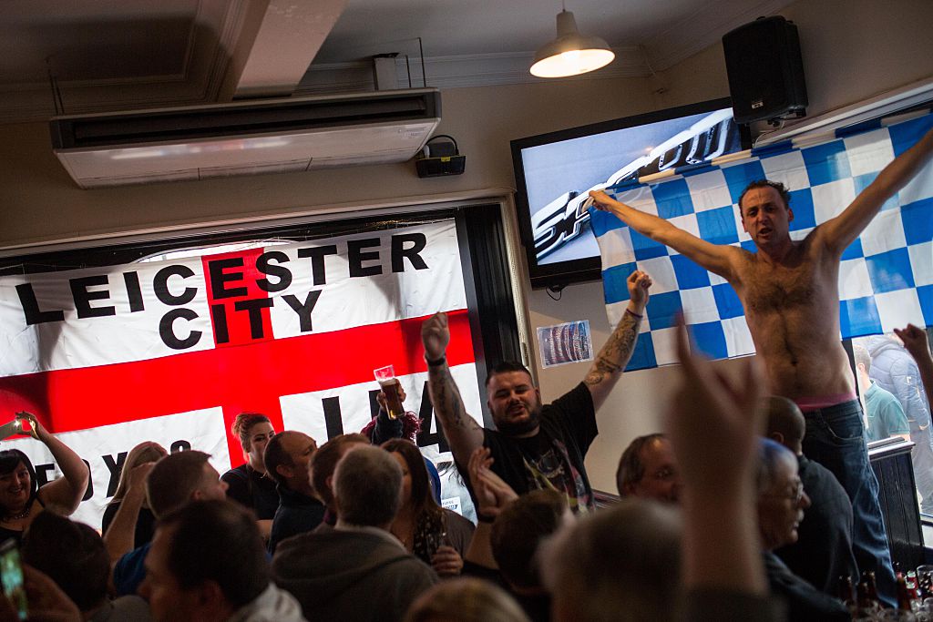 Leicester City Fans Gather To Watch Their Match Against Manchester United