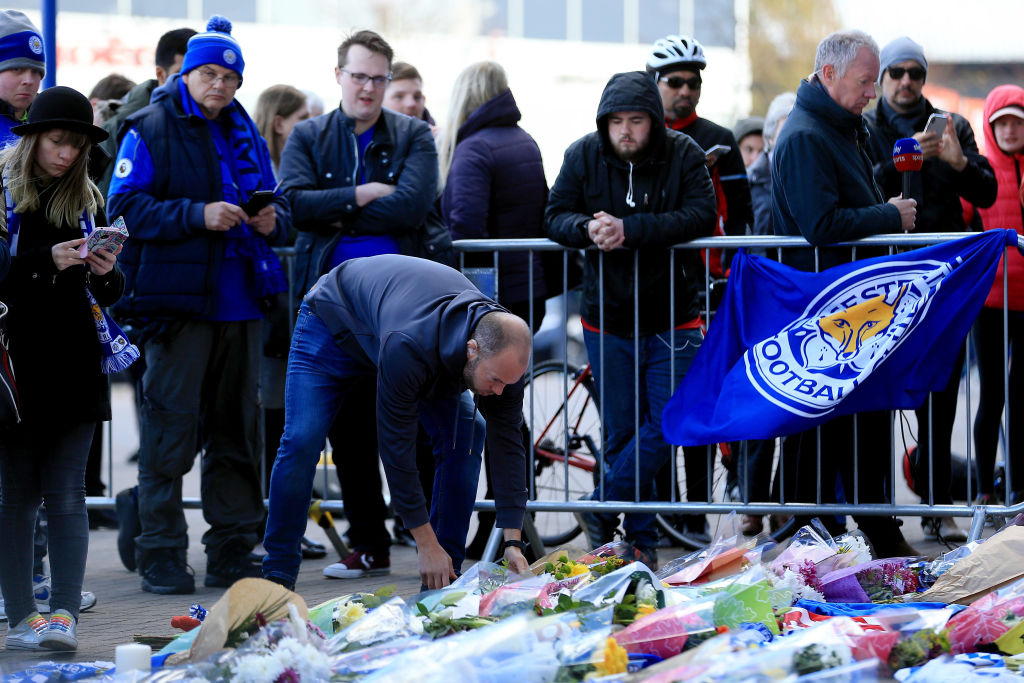 Mourners Pay Tribute After Helicopter Crash at King Power Stadium in Leicester
