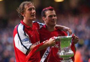 Arsenal’s two goalscorers Ray Parlour and Fredrik Ljungberg