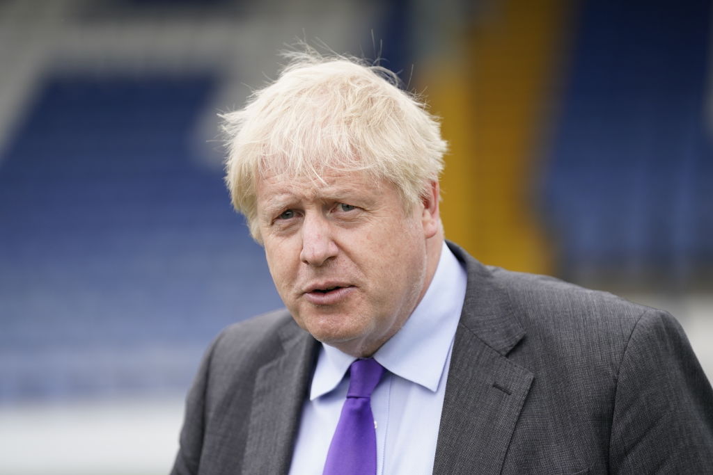 UK Prime Minister Boris Johnson Visits Football Club Bury FC