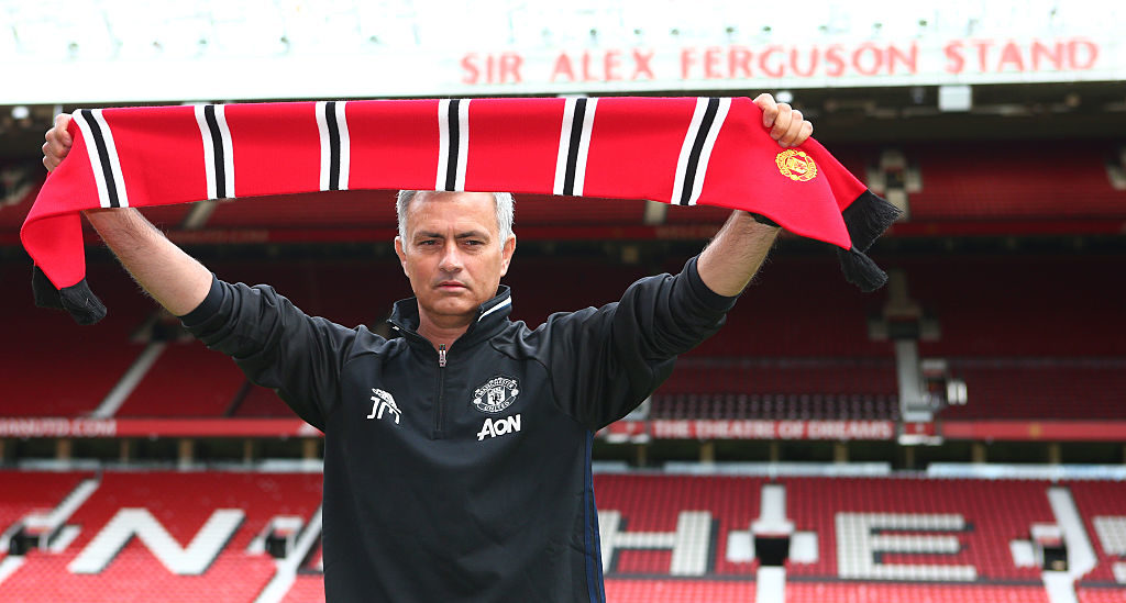 MANCHESTER, ENGLAND - JULY 5: New Manchester United manager Jose Mourinho during his introduction to the media at Old Trafford on July 5, 2016 in Manchester, England. (Photo by Dave Thompson/Getty Images)