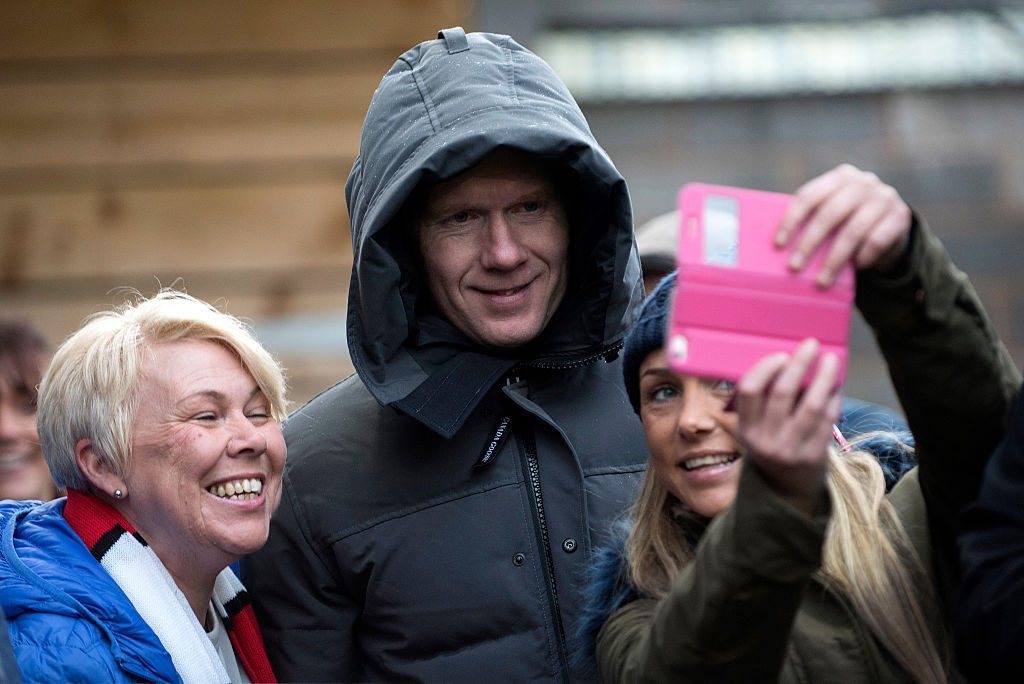 MANCHESTER, ENGLAND - JANUARY 28: Paul Scholes former Manchester United player and now joint owner of Salford City, poses for a photo during the National League North match between FC United of Manchester v Salford City at the Broadhurst Park on January 28, 2017 in Manchester, England (Photo by Nathan Stirk/Getty Images)